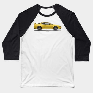 Skyline GTR R34 Yellow Baseball T-Shirt